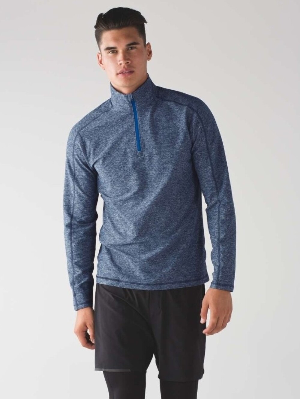 Lululemon Surge Warm 1/2 Zip Heathered Nautical Navy Men's Small